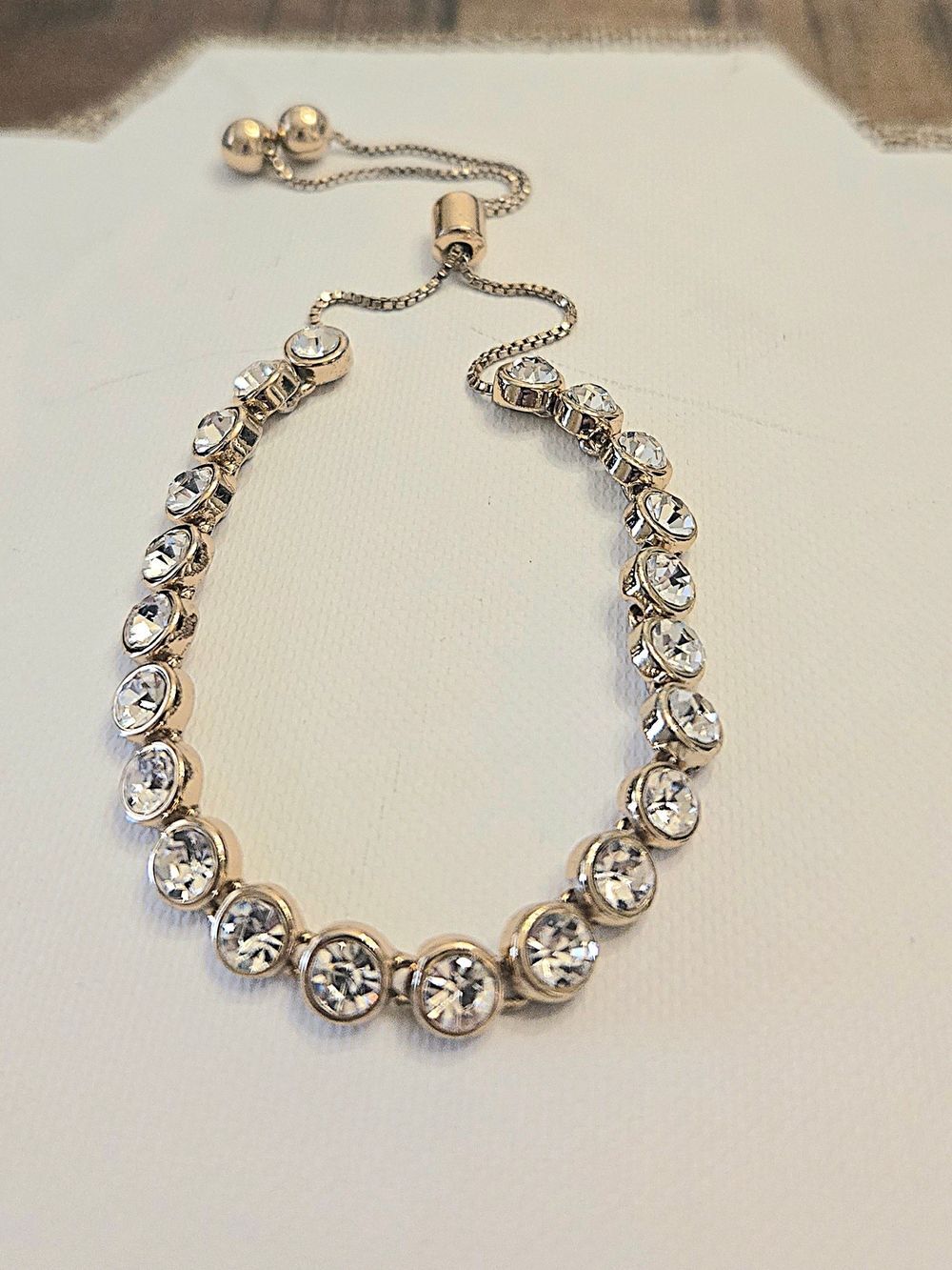 Premier Designs Clear Crystal Adjustable Bracelet - Gold